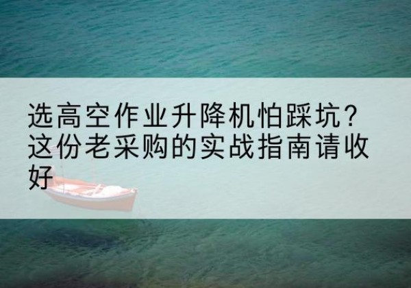 繁峙高空作业升降机厂家推荐-选高空作业升降机怕踩坑？这份老采购的实战指南请收好